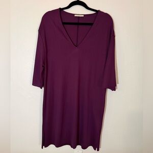 ZARA TRAFALUC Deep Purple V-Neck Tunic